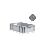 thumbnail of PROREGAL 10x Eurobox NextGen Grip mit Scharnierdeckel & grünen Verschlüssen | HxBxT 17x40x60cm | 34 Liter | Griffe offen | Glatter Boden