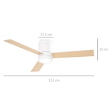 thumbnail of HOMCOM Ventoinha de Teto 48W com Luz LED Controle Remoto 3 Velocidades Temporizador 3 Lâminas de Madeira Ø112x25cm Branco