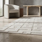 thumbnail of Küchenteppich Skulptural Robust Waschbar Strapazierfähig Terrasse Garten Creme 140x200 cm OEKO-TEX Gekettelt – ORTLER von Kadima Design