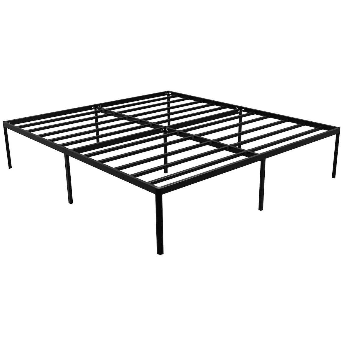 Metallbett RUKIM - Metall Schwarz 200x200x41 cm | Bett 200x200 Bettrahmen Metall Doppelbett