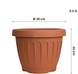 thumbnail of Runde Bama-Bodenvase, 30 cm Durchmesser, mit Untertasse, 9,5 l