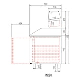 thumbnail of CORECO Meuble A Pizzas - -2/+8 - 4 Portes - 2545X800X850 - Interieur Et Exterieur Aisi 304 - Dessus Granit Avec Dosseret MR80-250-P