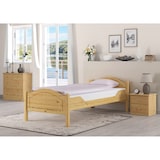 thumbnail of Einzelbett Seniorenbett Gästebett 90x220 Überlänge mit Rollrost Kiefer massiv 60.30-09-220