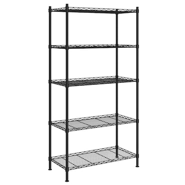 Helloshop26 - Scaffale portaoggetti a 5 ripiani 90 x 35 x 180 cm 250 kg nero 02_0045694