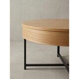 thumbnail of Couchtisch Holzoptik-Metallbeine, runder Tisch mit Stauraum, moderner Industrial-Look. 69x69x49 cm | Kadima Design