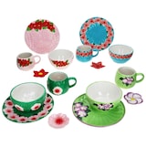 thumbnail of Flori Flower 16tlg Frühstücksset Steingut Teller Becher Schale Ablage Blumen