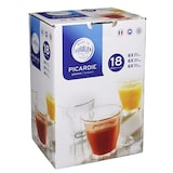 thumbnail of Duralex 18 tlg. Set aus Trinkgläsern 6 x 25 cl, 6x 36 cl, 6 x 50 cl, transparent, glasklar, Shabbylook, Hartglas, geeignet für heiß und Kalt