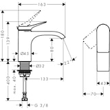 thumbnail of hansgrohe Einhebelmischer Waschtisch Standventil kalt ohne Ablaufgarnitur Vivenis ComfortZone 80 chrom
