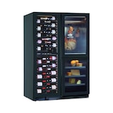 thumbnail of Frigo Combinato 4 zone Vini/Salumi/Formaggi. 116 bottiglie. Barre e ganci salumi. Illuminazione Led. Misure (LxPxH) 121x70x180,4 cm. NORCIA 360-4T