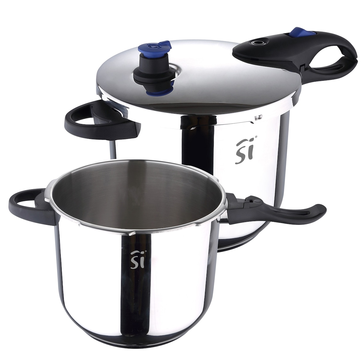 San Ignacio Duero – 4-Liter- und 5,5-Liter-Schnellkochtopf-Set aus Edelstahl, geeignet für Induktion