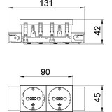 thumbnail of OBO Bettermann Steckdose 0 Grad, 2-fach STD-D0C MZGN2 6120366
