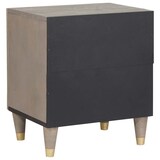 thumbnail of vidaXL Nachttisch 2 pcs Grau 40 x 33 x 46 cm massives Mangoholz