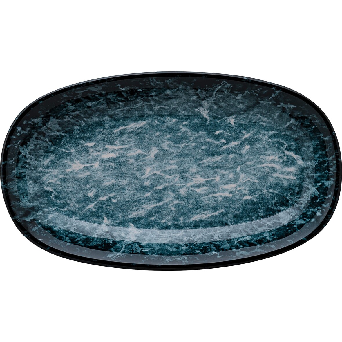 6x Bonna Sepia Gourmet Platte oval 34x19cm 4cm hoch Blau Weiß Schwarz Porzellan SPAMGRM34OKY Servierplatten Speise Geschirr