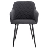 thumbnail of Juego de 4 sillas de comedor Shila en tela o terciopelo Negro/Tela