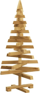 Ein hölzerner Weihnachtsbaum aus Holzstäben.