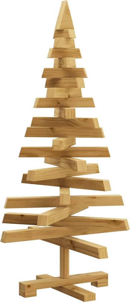 Ein hölzerner Weihnachtsbaum aus Holzstäben.