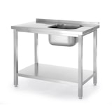 thumbnail of HENDI Spoeltafel met legplank, met bouten, Kitchen Line, Spoelbak aan de linkerkant, 1000x600x(H)850mm