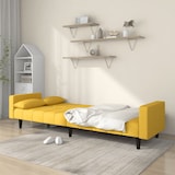 thumbnail of vidaXL Schlafsofa 2-Sitzer mit 2 Kissen Gelb Stoff