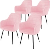 thumbnail of ECD Germany – Esszimmerstühle 4er Set Rosa | Samtbezug, Armlehnen, Metallbeine, ergonomische Küchen- & Esszimmerstühle