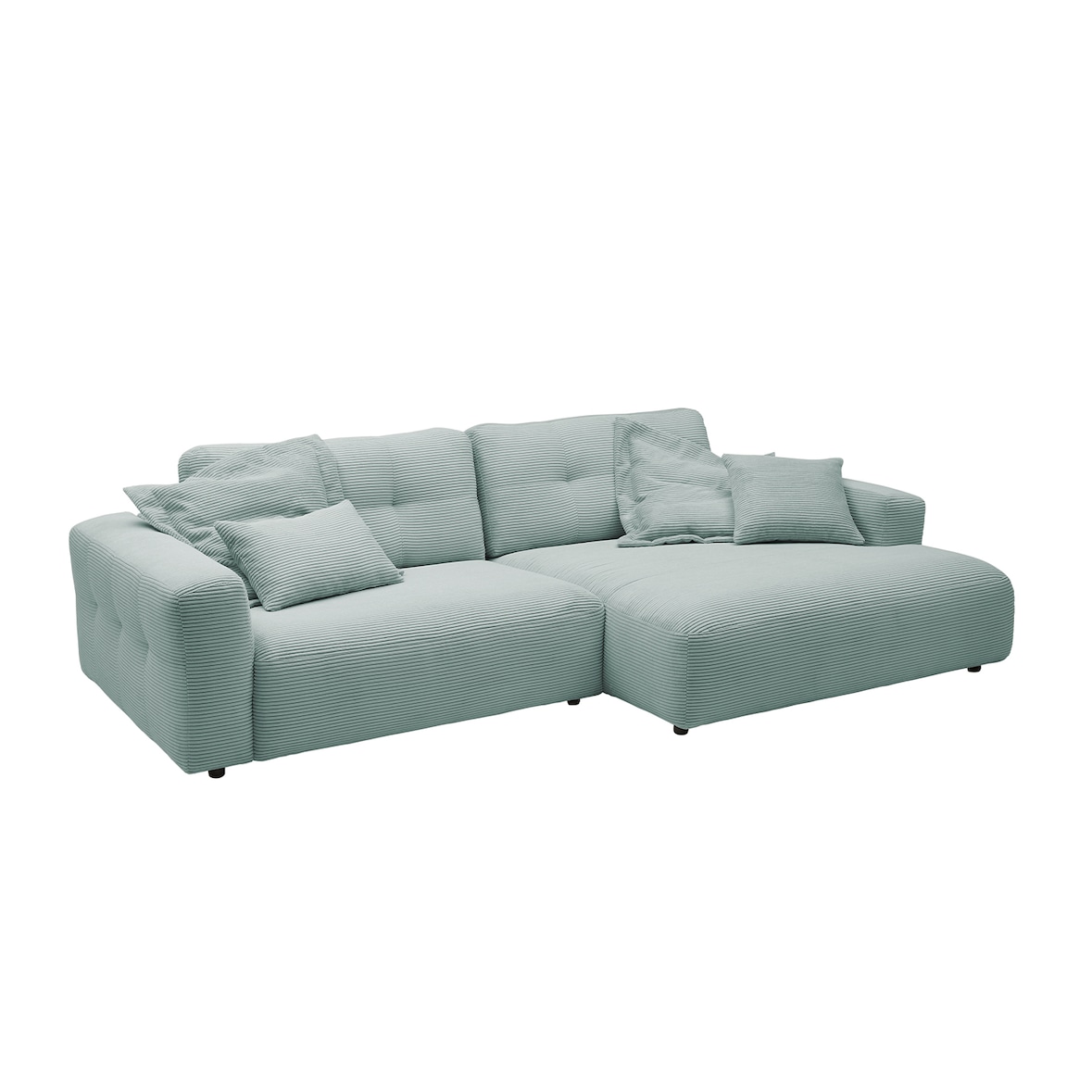 KAWOLA Sofa MIKA Ecksofa Cord hellblau Longchair rechts