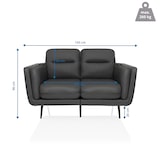 thumbnail of Loungesofa VINTALUX Kunstleder 2-Sitzer retro grau hjh LIVING