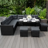 thumbnail of Rotan Hoekset Loungeset Dining - 9 Personen - Zwart