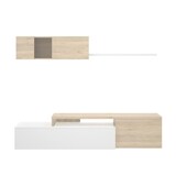 thumbnail of Dmora Parete attrezzata Baker, Set da soggiorno modulare ad angolo, Mobile salotto porta TV multiposizione, 201x41h180 cm, Bianco e Rovere