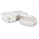 thumbnail of greenbox - Recipiente para refeição de cana-de-açúcar 25 x 20 x 7,5 cm, 3 compartimentos, HP4/3, tampa articulada, retangular, 50 un.