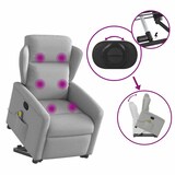 thumbnail of vidaXL Massagesessel mit Aufstehhilfe Wolkengrau Stoff