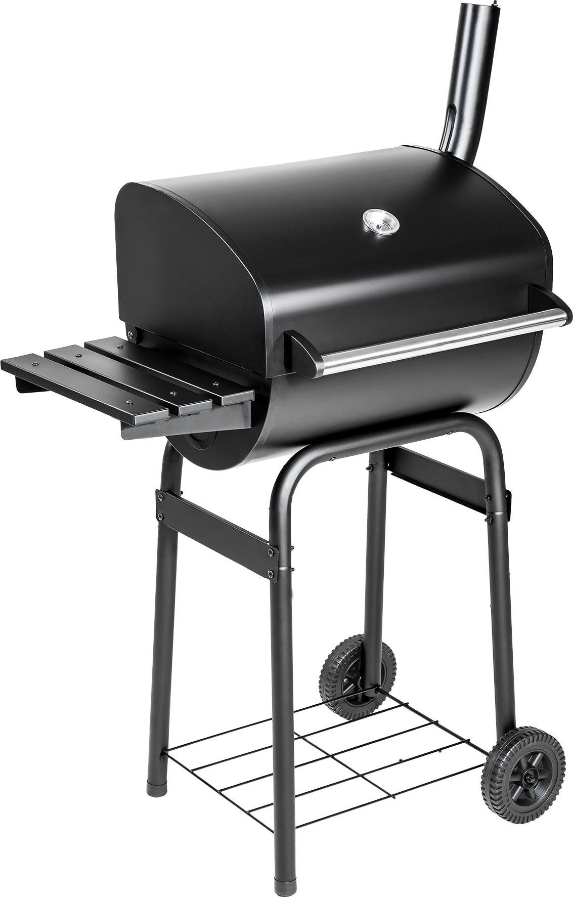 tectake Grill barbacoa para carbón de metal con revestimiento en polvo  Negro