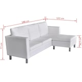 thumbnail of vidaXL L-vormige bank 3-zits kunstleer wit