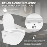 thumbnail of ECD Germany Dusch-WC Weiß lang Keramik – spülrandlos, Bidet-Funktion, WC-Sitz Softclose abnehmbar, Tiefspüler Wand-WC