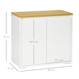 thumbnail of HOMCOM Aparador de Sala de Estar Armário de Armazenamento com 2 Portas e Prateleira Ajustável 80x37x75 cm Branco e Madeira