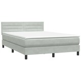 thumbnail of vidaXL Boxspringbett mit Matratze & LED Hellgrau 160x210 cm Samt