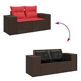 thumbnail of vidaXL 9-tlg. Garten-Sofagarnitur mit Kissen Braun Poly Rattan Akazie