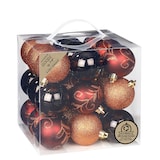thumbnail of 27 Weihnachtskugeln 6cm Kunststoff Christbaumkugeln Weihnachtsbaumkugeln braun