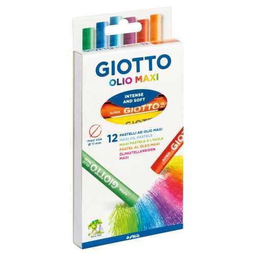 GIOTTO Crayons de couleur pastel à l'huile (12 pcs - Multicolore)