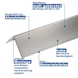 thumbnail of Edelstahl Wandkantenschutz 1000mm - Eckschutzwinkel Eckschutzprofil G - 30x30mm