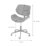 thumbnail of Bürostuhl | HxBxT 90x57x57 cm | Sitzhöhe 43cm | Bugholz Walnuss-Optik Retro drehbar höhenverstellbar MVG | Creme | Drehstuhl Schreibtischstuhl