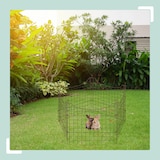 thumbnail of Relaxdays Teichzaun, 5 Zaunelemente, HxB: je 65x75 cm, Garten, Begrenzungszaun Unterbogen, zum Stecken, Metall, braun