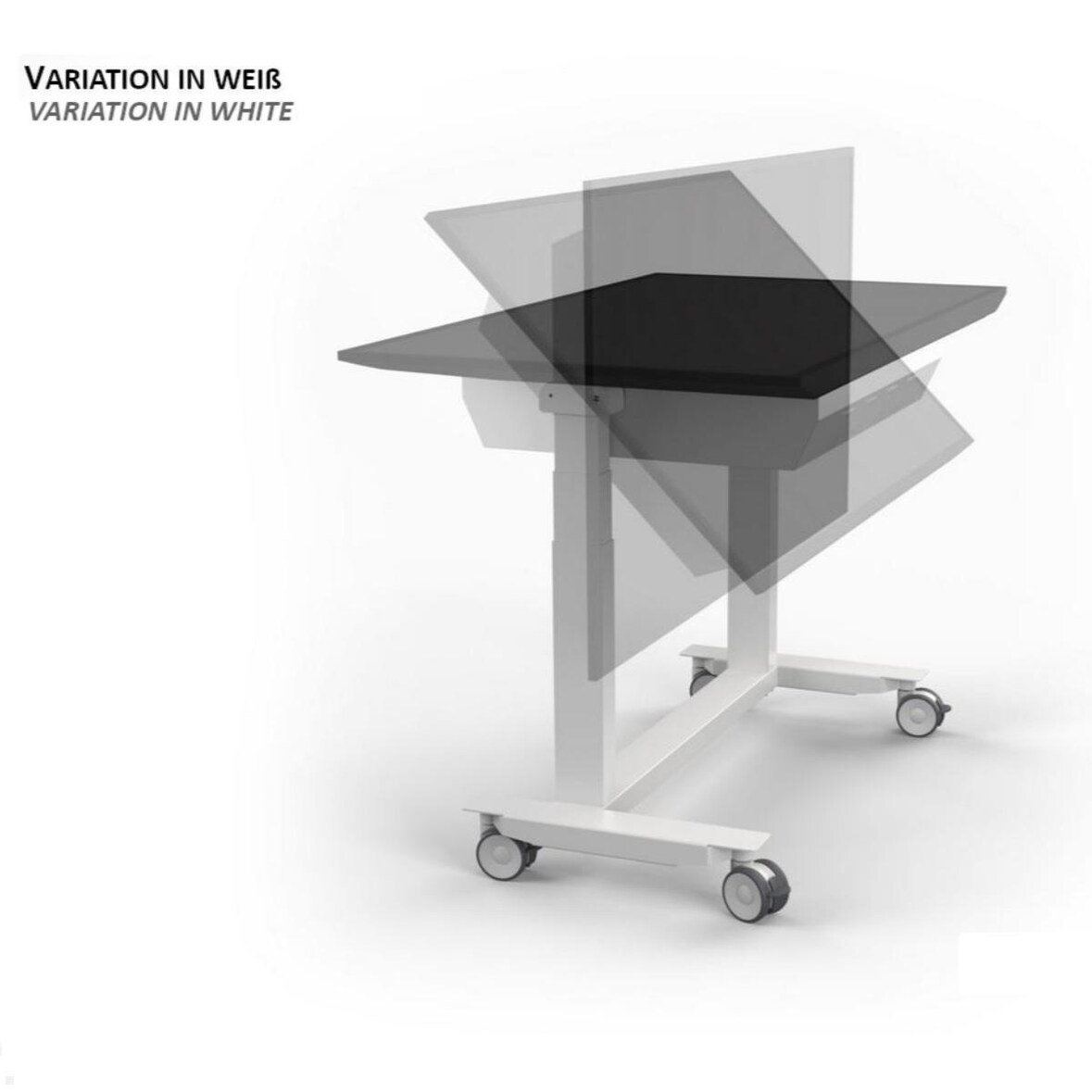 SMS Func VeriTable elektrischer Monitorständer, 90° neigbar, mobil, schwarz