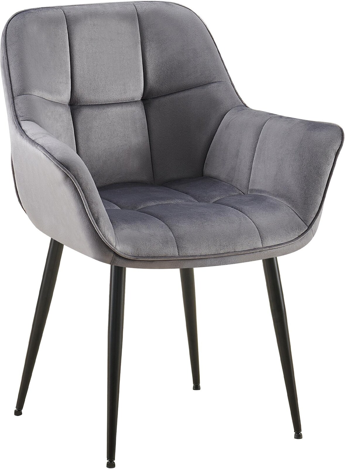 CHEFGASTRO Esszimmerstuhl BRASILIA Samt HxBxT 85x65x58cm Samt Dunkelgrau Küchenstuhl