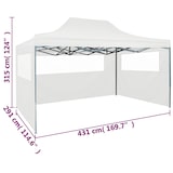 thumbnail of vidaXL Partytent met 3 zijwanden inklapbaar 3x4,5 m wit