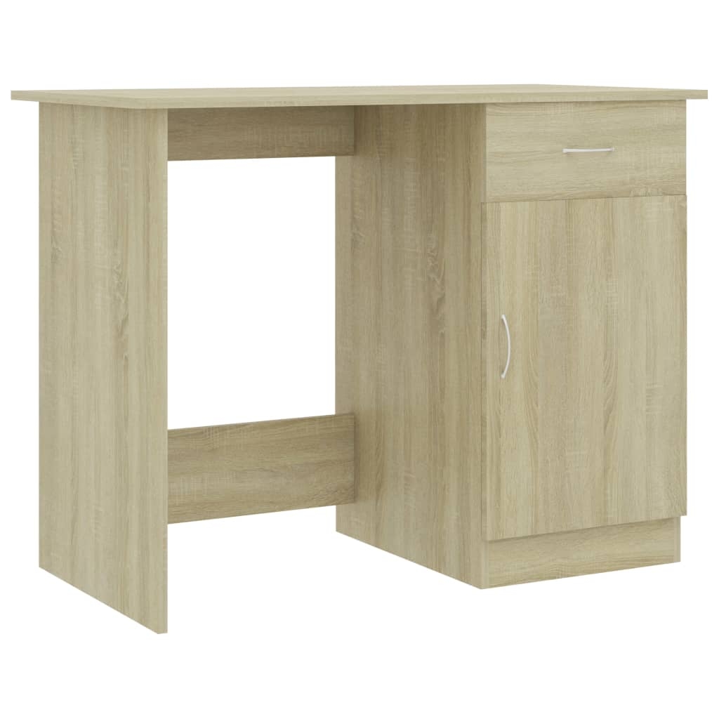 Helloshop26 - Schreibtisch Tisch Arbeitsplatz Computermöbel Arbeitszimmermöbel Sonoma-Eiche 100 x 50 x 76 cm Holzwerkstoff braun 02_0023634