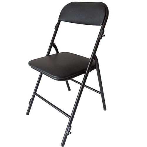 Chaise pliante gamme 'Prestige' Noir - 48,8 x 46,4 x 83,8cm - Furnitrade