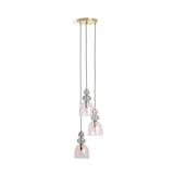 thumbnail of Ledkia Lámpara Colgante Metal y Cristal Tri Baudelaire Rosa