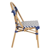 thumbnail of Chaise de terrasse style bistrot parisien en aluminium et rotin bleu