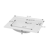 thumbnail of Lavabo HWC-D16, lavamanos cuarto de baño, cerámica blanca angular ~ 61cm 18mm borde