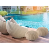 thumbnail of Pouf Outdoor ø 55 o. 45cm Bodenkissen Sitzpouf Hocker wetterfest pflegeleicht & nachhaltig : ø 45 cm creme - warm sand