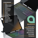 thumbnail of Aplic Bluetooth Tastatur kompatibel mit iPad Pro 12,9 Zoll - Gen 3 + 4 - 500 mAh Akku - inkl. Hülle - Tablet Keyboard kompatibel mit Apple Layout